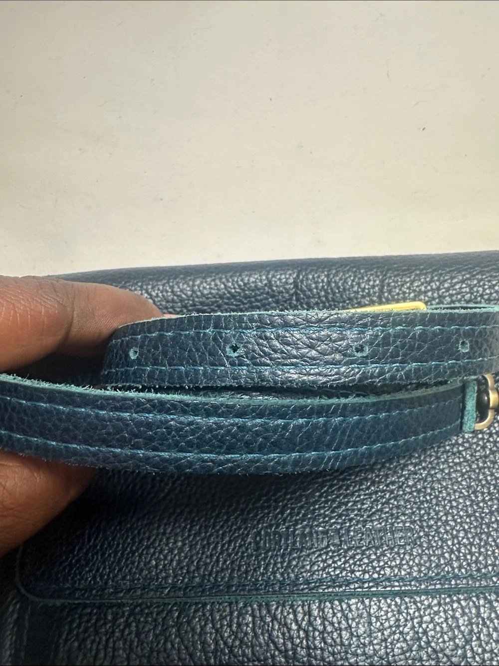 Portland Leather Crossbody Bag in Westward Blue